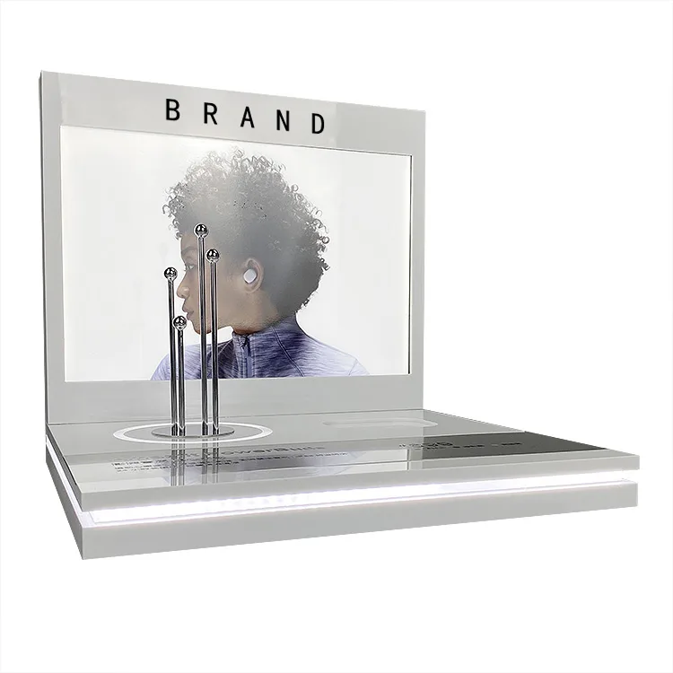 Led Acrylic Wireless Earphone Display Stand Counter Earphone Display Rack
