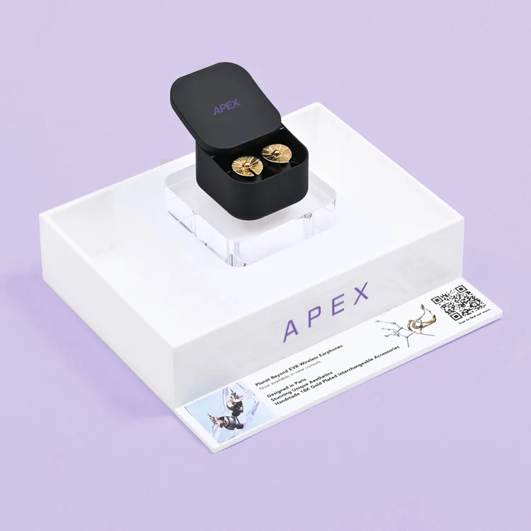 Custom Square Acrylic Sample Station Earphone Display Stand