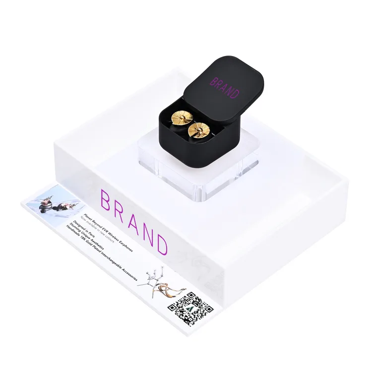 Custom Square Acrylic Sample Station Earphone Display Stand