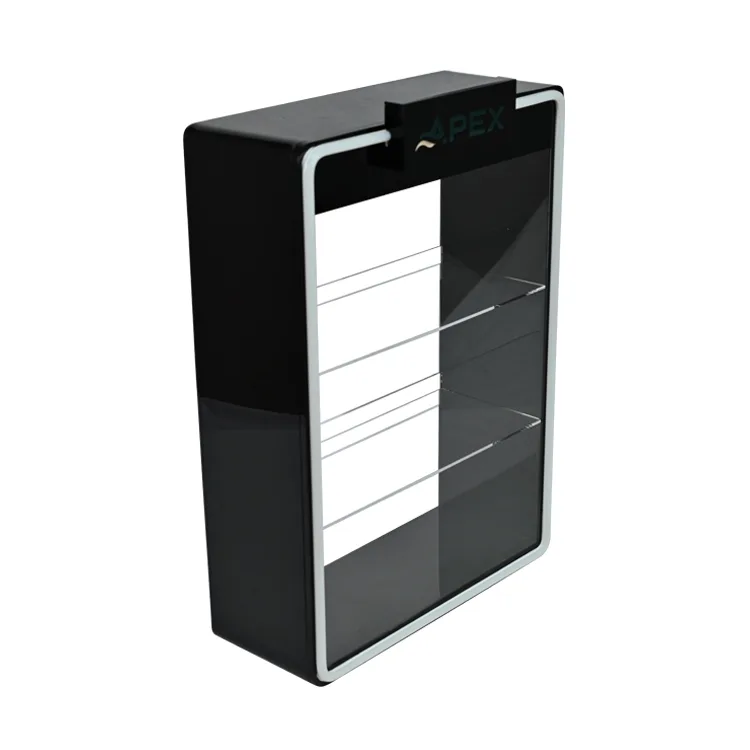 Custom 3 Tiers E-cigarette Acrylic Countertop Display Rack with Led
