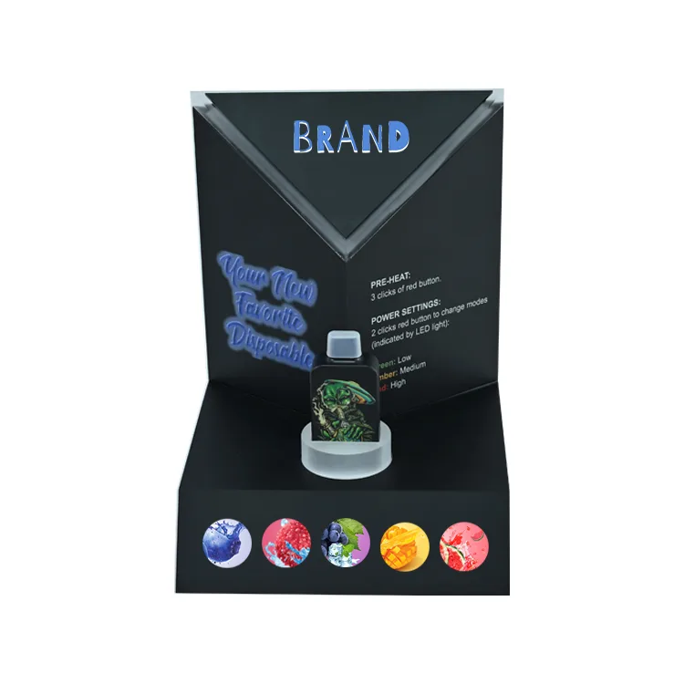 Custom Portable E-cigarette Sample Display Rack with Led Light