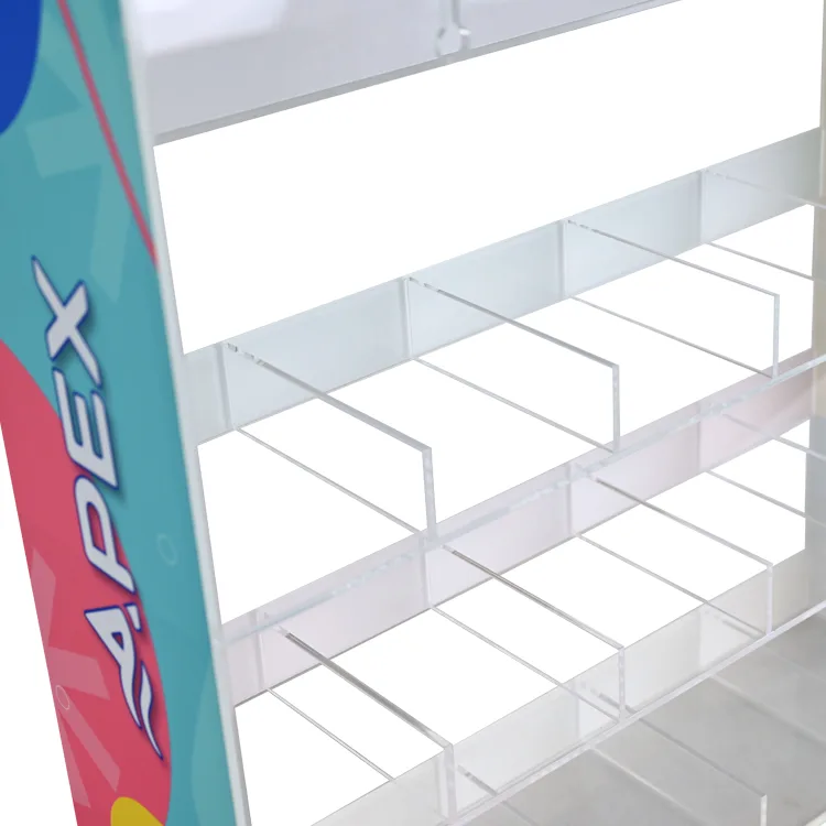 Custom 3 Tiers Wall-mounted Acrylic Pouch Display Rack for Smoke Shop