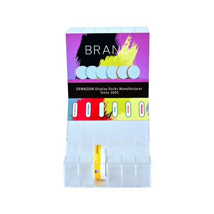 Acrylic Countertop Automatically Forward Pouch Display Rack