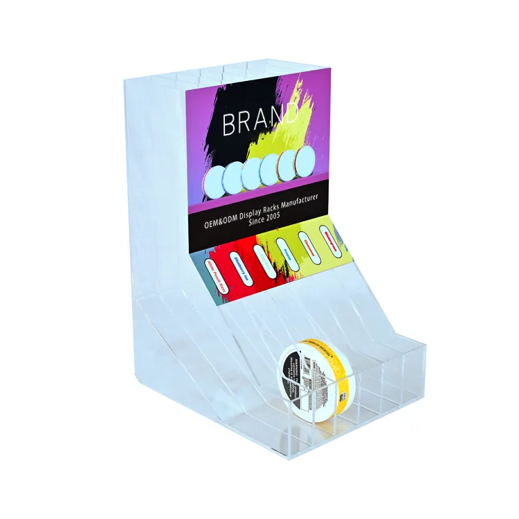 Acrylic Countertop Automatically Forward Pouch Display Rack