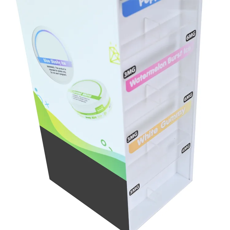 Custom Double Sides 6 Tiers Countertop Acrylic Pouch Display Rack