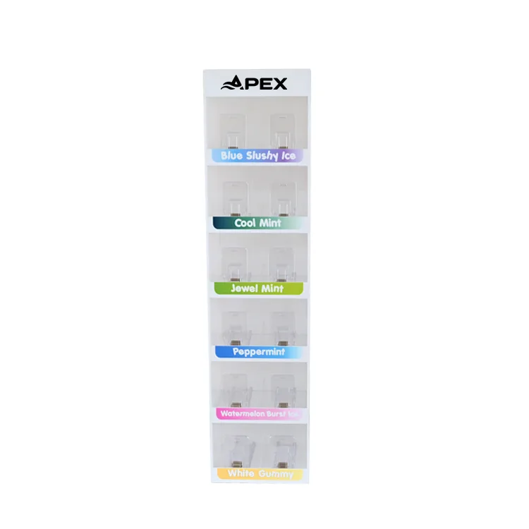 Custom Double Sides 6 Tiers Countertop Acrylic Pouch Display Rack