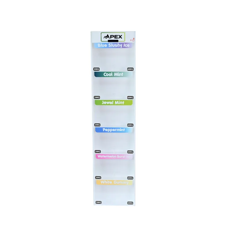 Custom Double Sides 6 Tiers Countertop Acrylic Pouch Display Rack