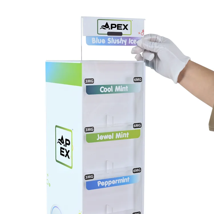 Custom Double Sides 6 Tiers Countertop Acrylic Pouch Display Rack
