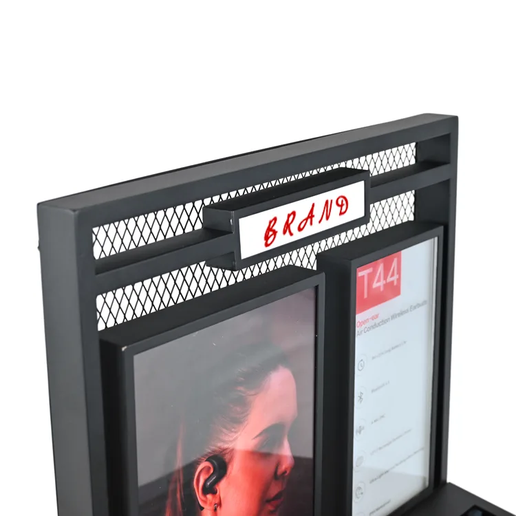 Detachable L Shape Acrylic Countertop Earphone Sample Station