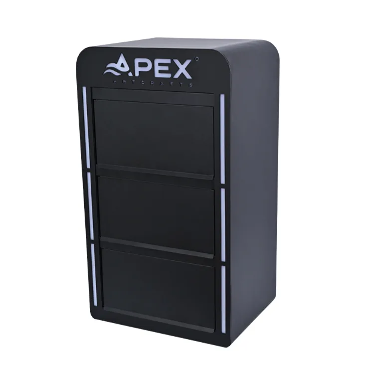 3 Layers Retail Cigarette Store Countertop Linkage door Metal Display Stand with led