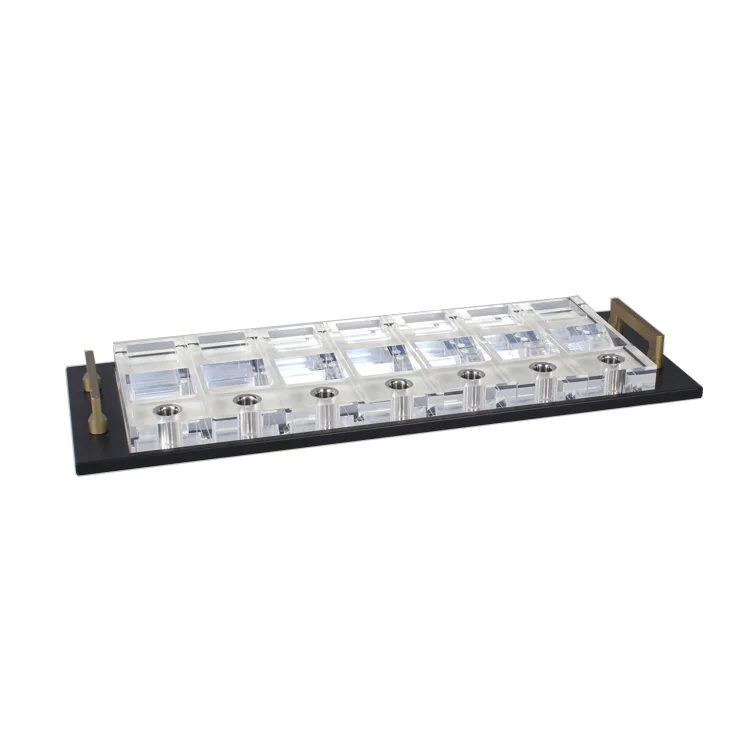 Custom Acrylic Countertop Perfume Trial Display Rack with Metal Tray | Cosmetic Merchandiser & Retail Merchandising Display