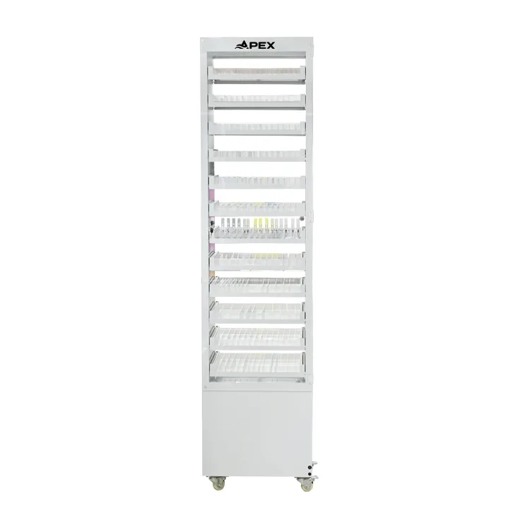 Multi Layers Metal Floor Standing Tobacco Display Shelf with Storage Cabinet