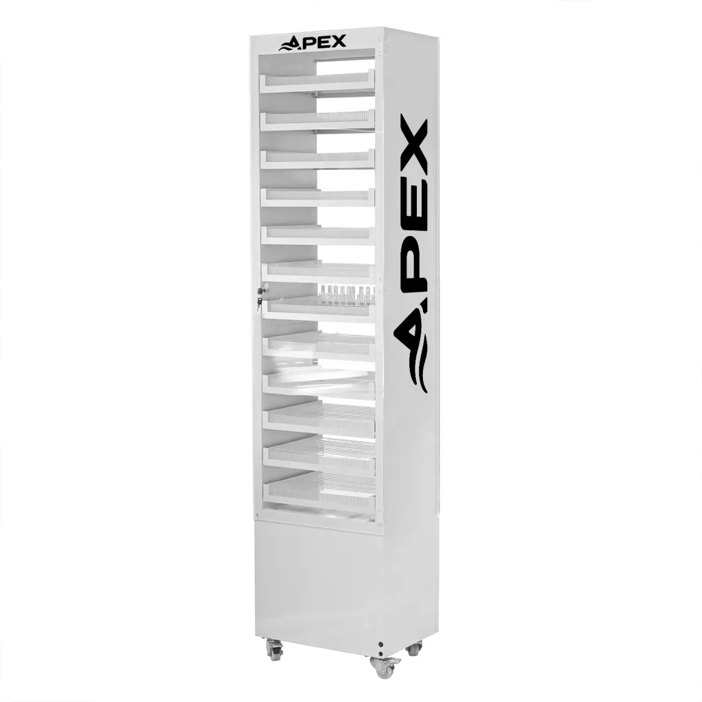 Multi Layers Metal Floor Standing Tobacco Display Shelf with Storage Cabinet