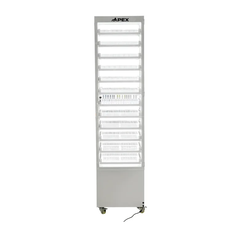 Multi Layers Metal Floor Standing Tobacco Display Shelf with Storage Cabinet