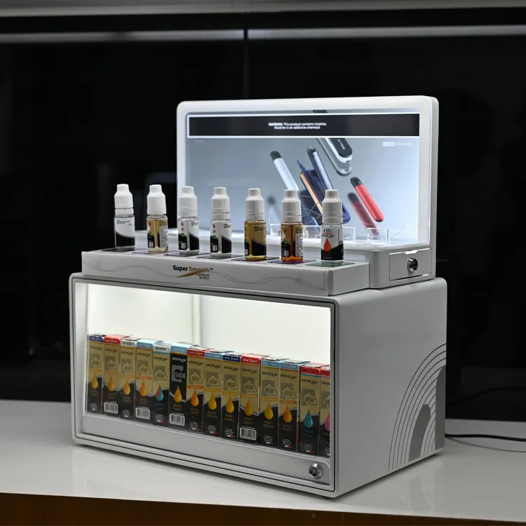 2 in 1 Acrylic Countertop Vape Display Rack with Led