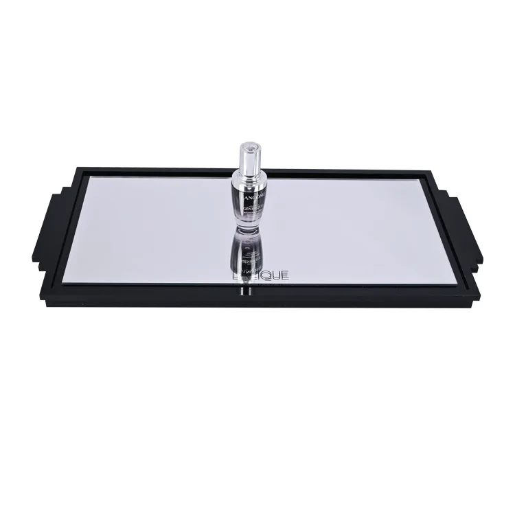 Custom Luxury Acrylic Countertop Perfume Silver Mirrored Tray