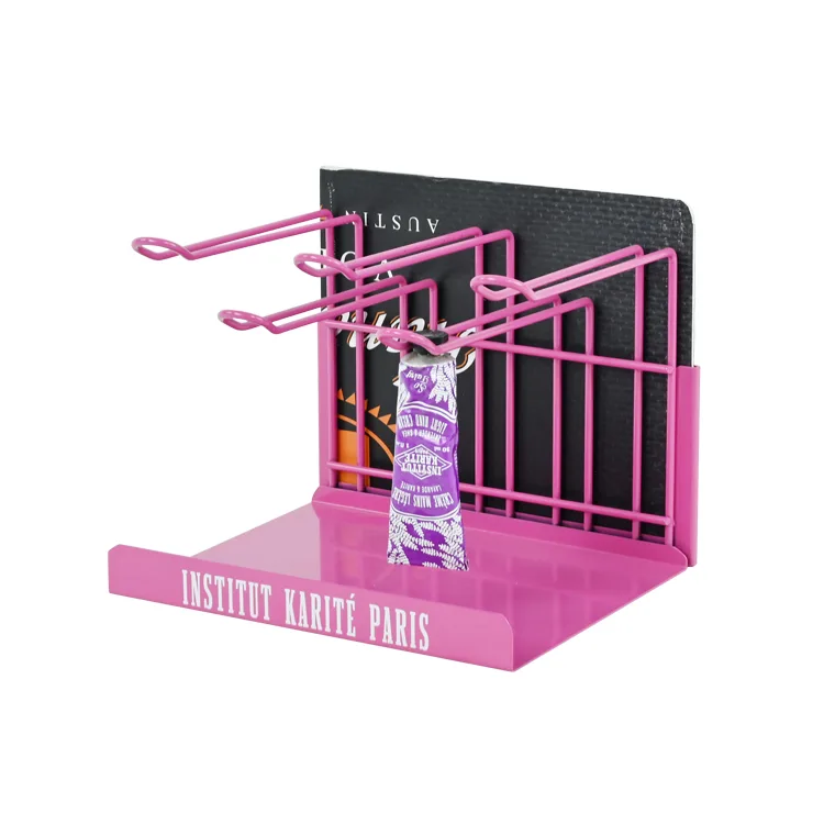 2 Floors Metal Countertop Hand Cream Display Rack with Hook