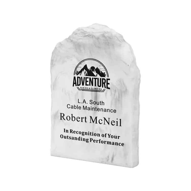 Custom Vertical Mountain Shape Resin Trophy 5″x7″