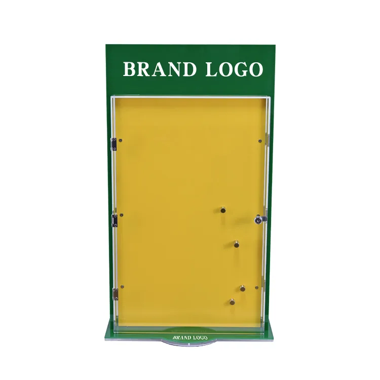 Rotating Acrylic Double Sides Knives Display Rack with Lock