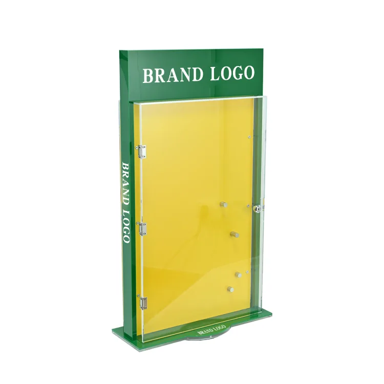 Rotating Acrylic Double Sides Knives Display Rack with Lock