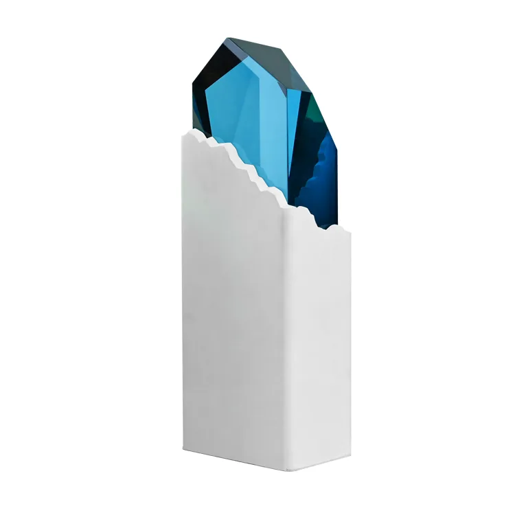 Creative Clear Acrylic Trophy with Marbling Resin Base