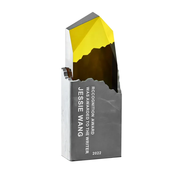 Creative Clear Acrylic Trophy with Marbling Resin Base