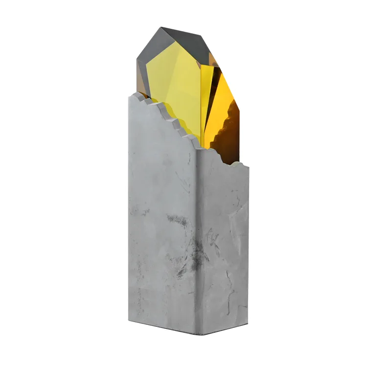 Creative Clear Acrylic Trophy with Marbling Resin Base