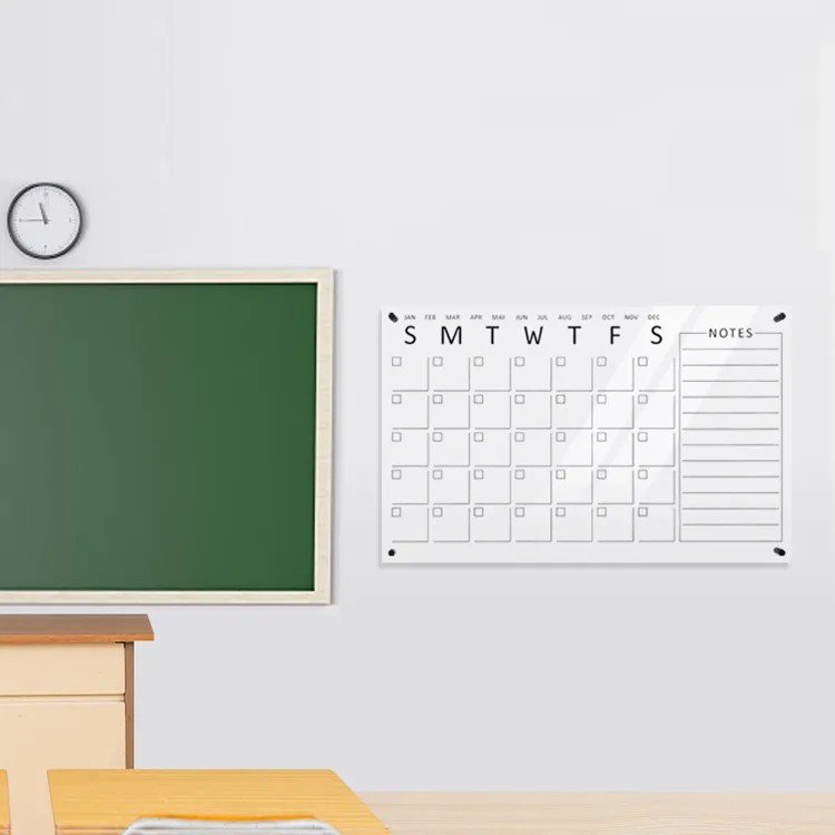 Wall-mounted Repeatable Writing Transparent Acrylic Calendar