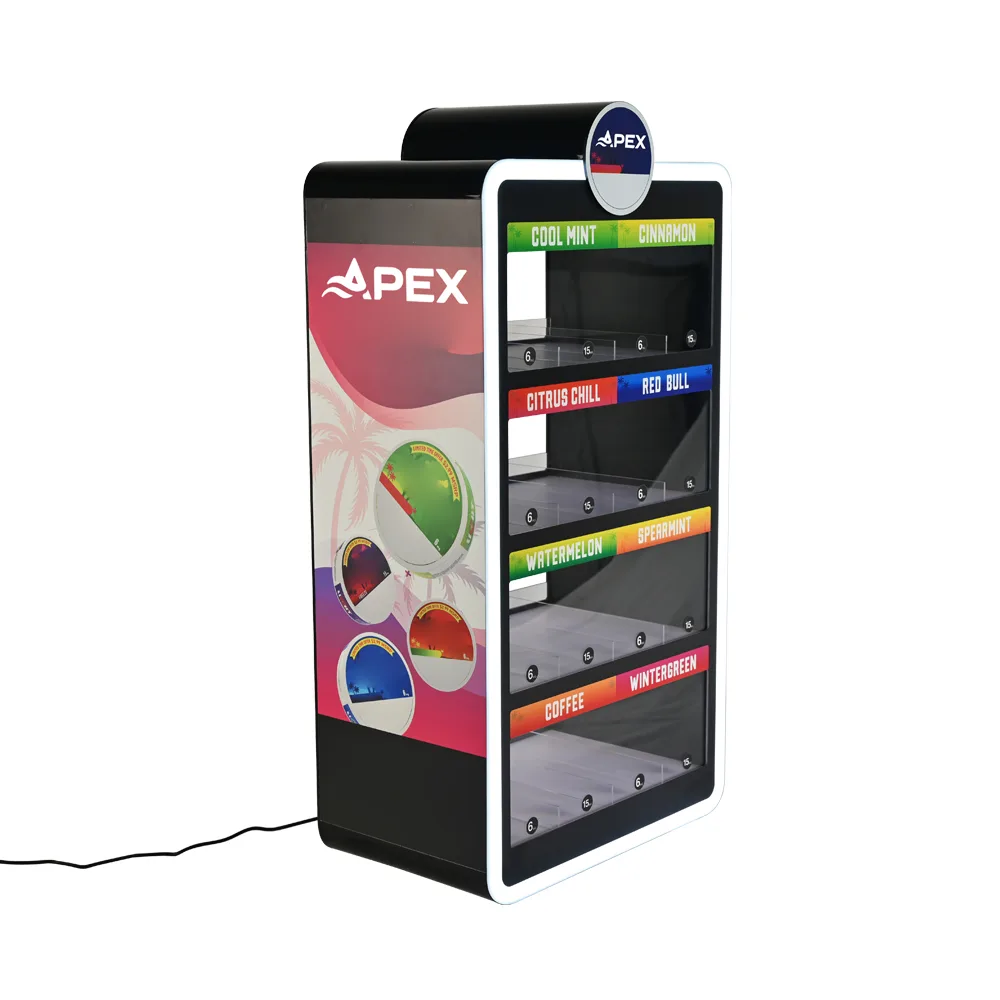 Acrylic 4 Tiers E-cigarette Pouch Display Stand with Led Light