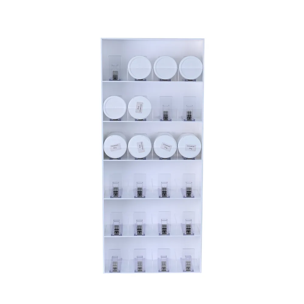 Two-sided 6 Tiers Acrylic E-cigarette Pouch Display Stand with Pushers