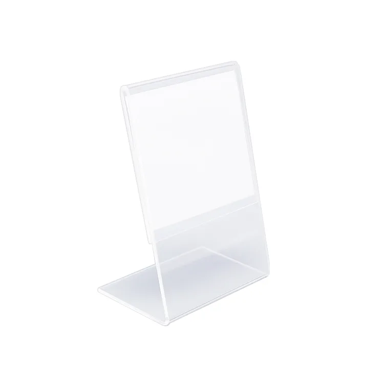 Oblique L-shaped A4 Acrylic Tabletop Poster Sign Holder