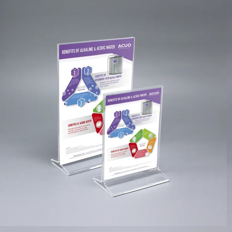 A3 A4 A5 A6 T-shaped Acrylic Tabletop Poster Sign Holder