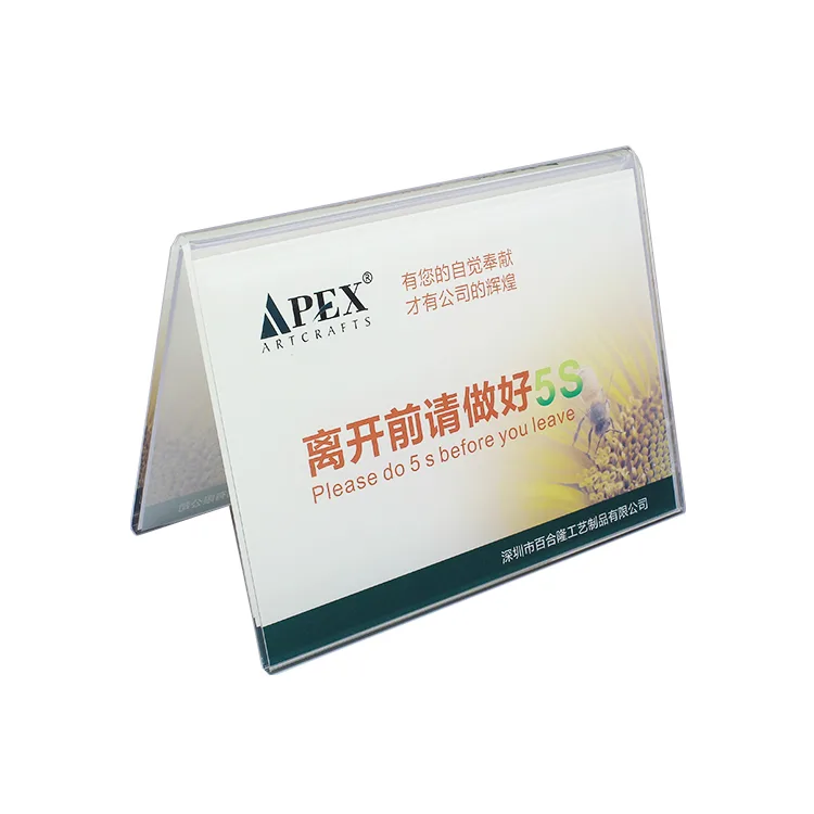 Tabletop Service Reminder V-shaped Acrylic Sign Holder