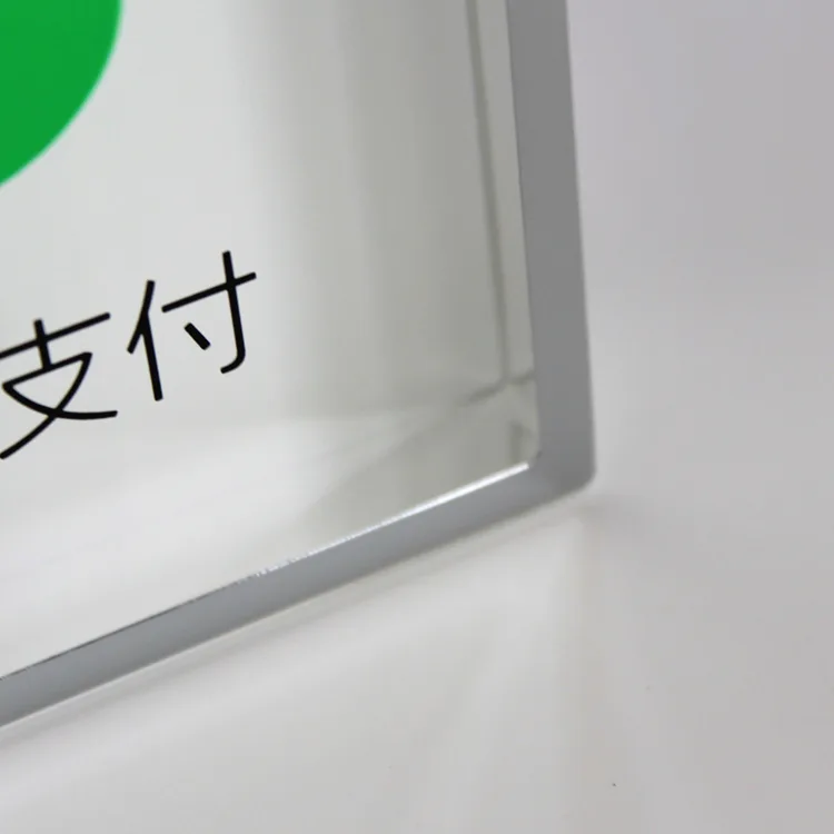 Acrylic Block Payment Tip Sign Holder with Metal Frame