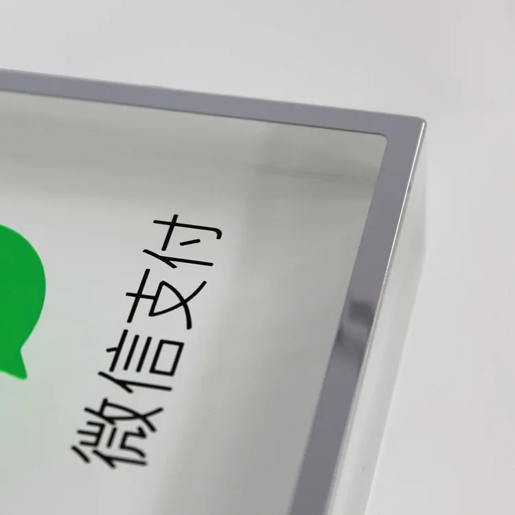 Acrylic Block Payment Tip Sign Holder with Metal Frame