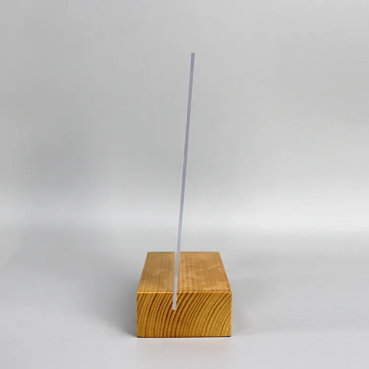 Detachable T Shape Acrylic Menu Sign Holder with MDF Base