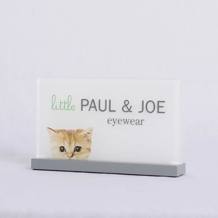 T Shape Acrylic Brand Reminder Sign Holder with MDF Base