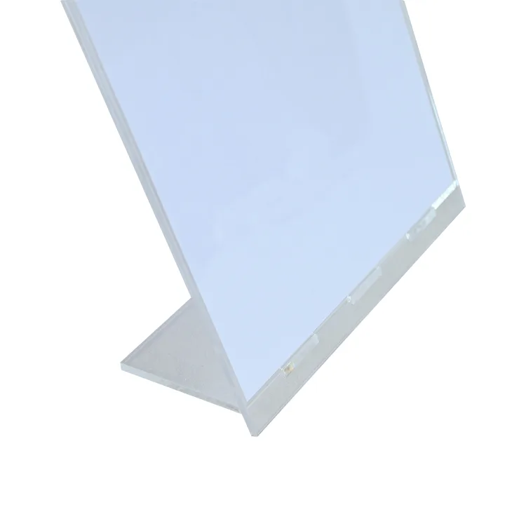 8.5" x 11" klikbare L-vormige tafelposterhouder