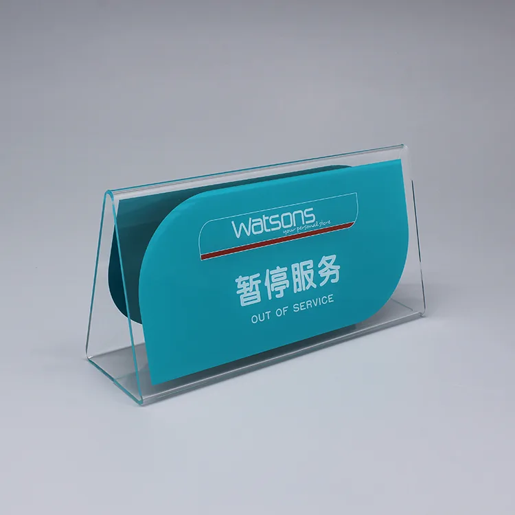 Counter Top Service Reminder Triangle Acrylic Sign Holder