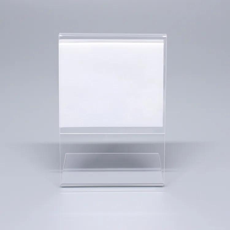 Oblique L-shaped A4 Acrylic Tabletop Poster Sign Holder