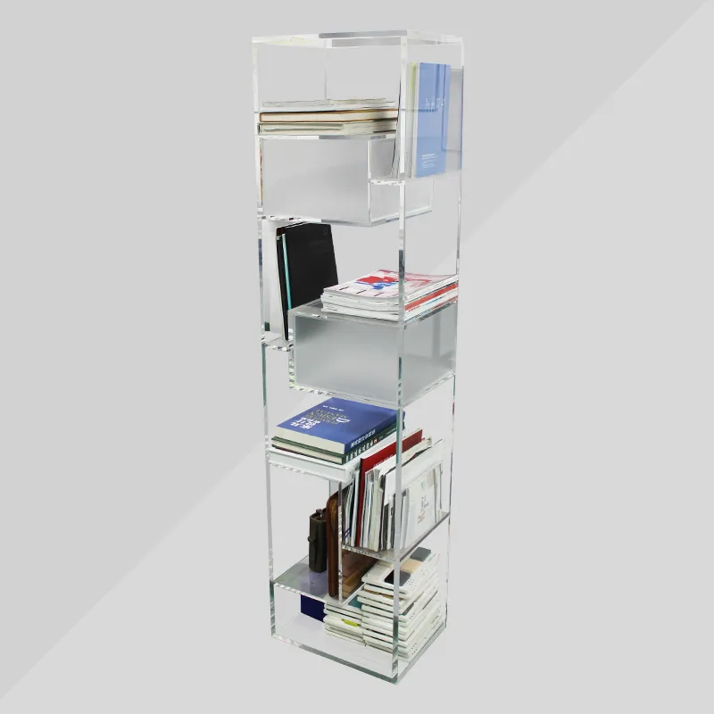 Staggered Bookshelf with Drawers