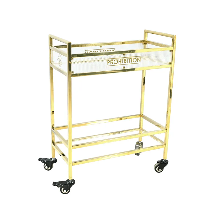 Custom Double-layer Metal Frame Acrylic Handcart
