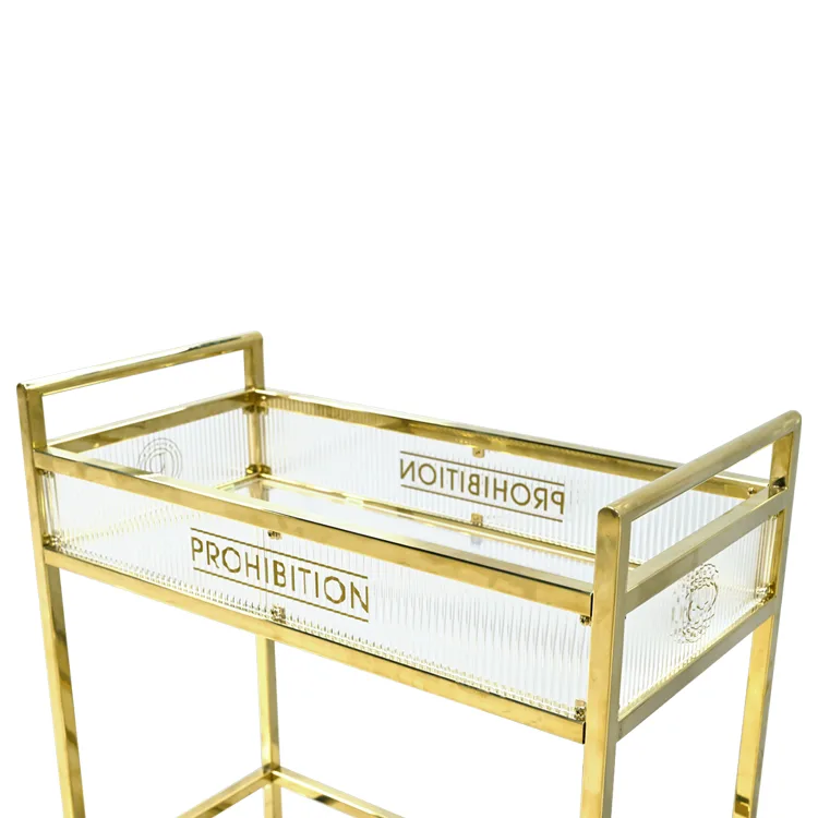 Custom Double-layer Metal Frame Acrylic Handcart