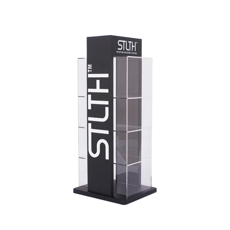 Double sided Acrylic Vape Display Stand Countertop Display Shelf for Exhibition