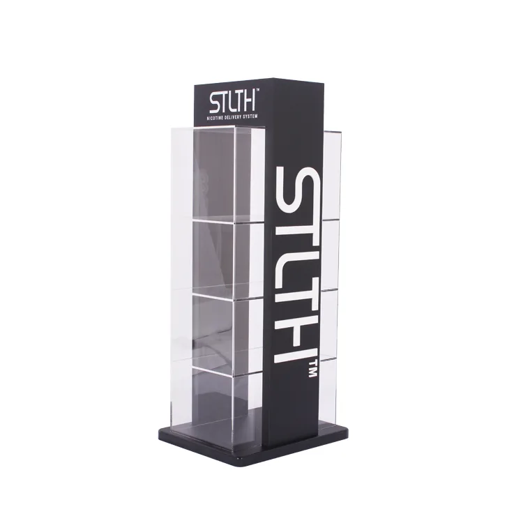 Double sided Acrylic Vape Display Stand Countertop Display Shelf for Exhibition