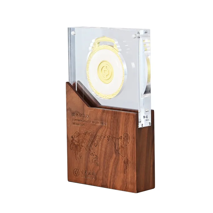 Wooden Base Memorial Trophy Acrylic Honor Trophy Customized Trophy Design