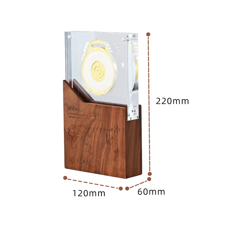 Wooden Base Memorial Trophy Acrylic Honor Trophy Customized Trophy Design