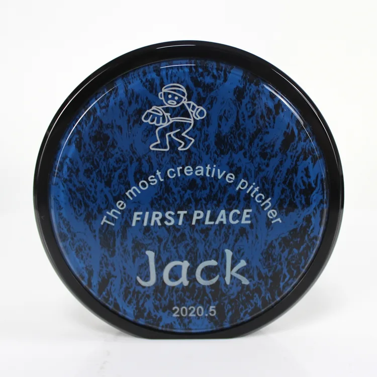 Customizable Circle Double Sided Acrylic Award Plaques for Insurance