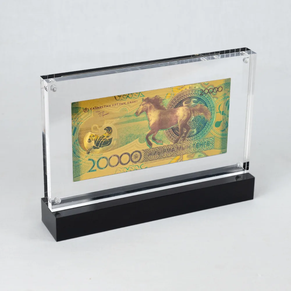 Custom Clear Acrylic Frame Display Stand with Magnet for Currency & Bank Notes