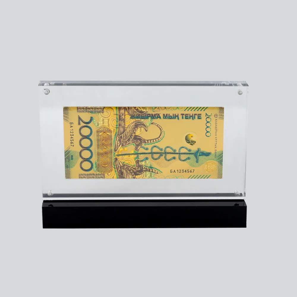 Custom Clear Acrylic Frame Display Stand with Magnet for Currency & Bank Notes